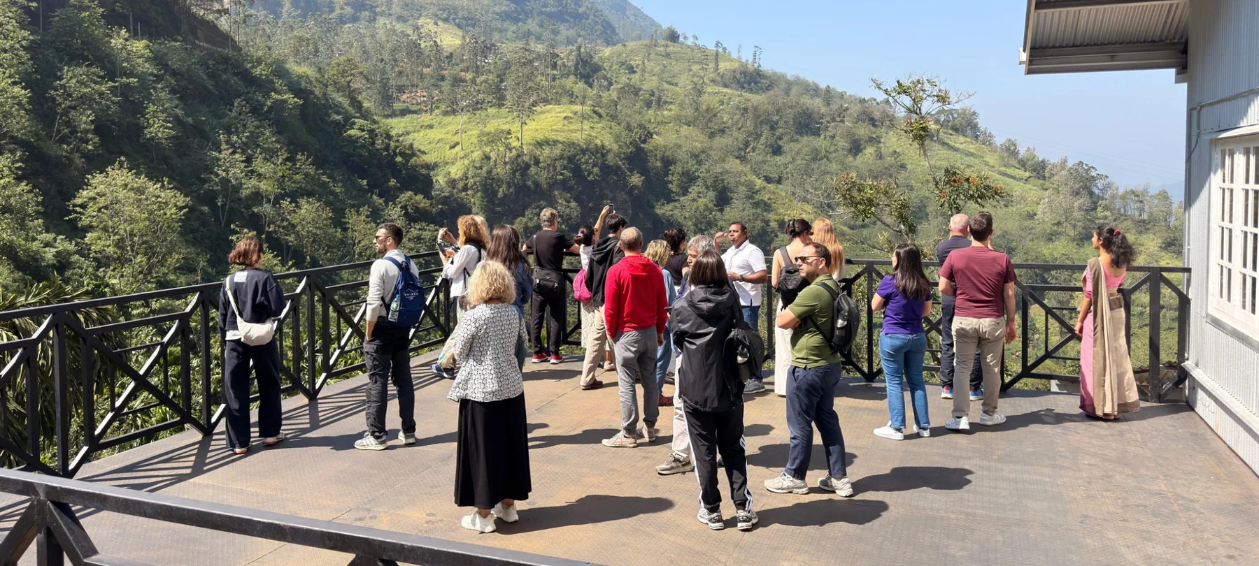 Visitors enjoying the mountain view at Kingswood